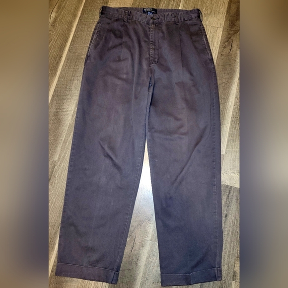 Polo Ralph Lauren Mens Dark Gray Cuffed Pants Size 34×30 - Picture 1 of 9